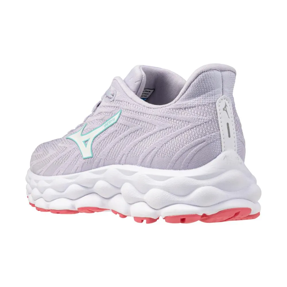 Women's Mizuno Wave Sky 8 Running Shoe in Thistle White