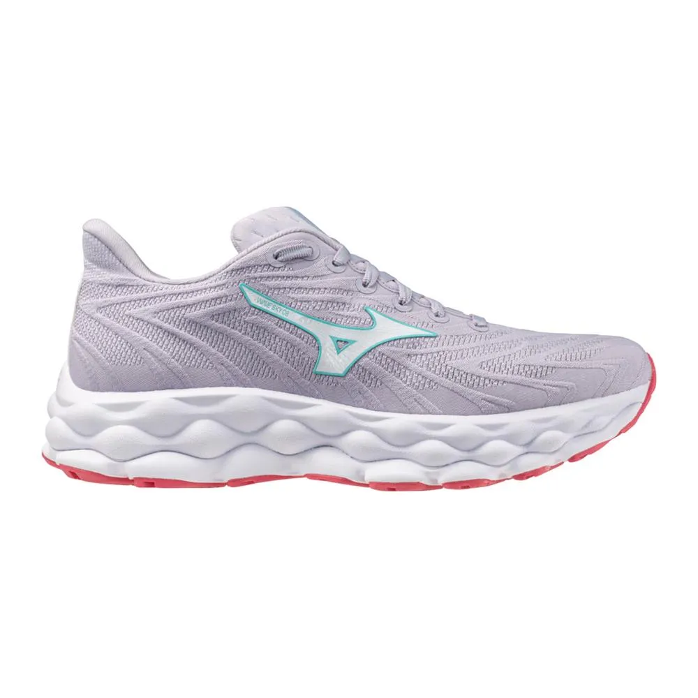 Women's Mizuno Wave Sky 8 Running Shoe in Thistle White