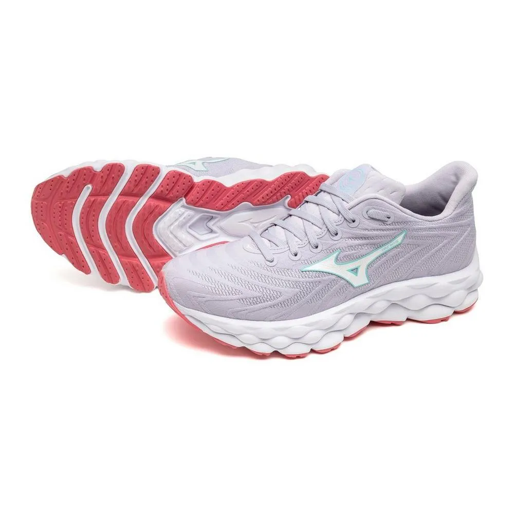 Women's Mizuno Wave Sky 8 Running Shoe in Thistle White
