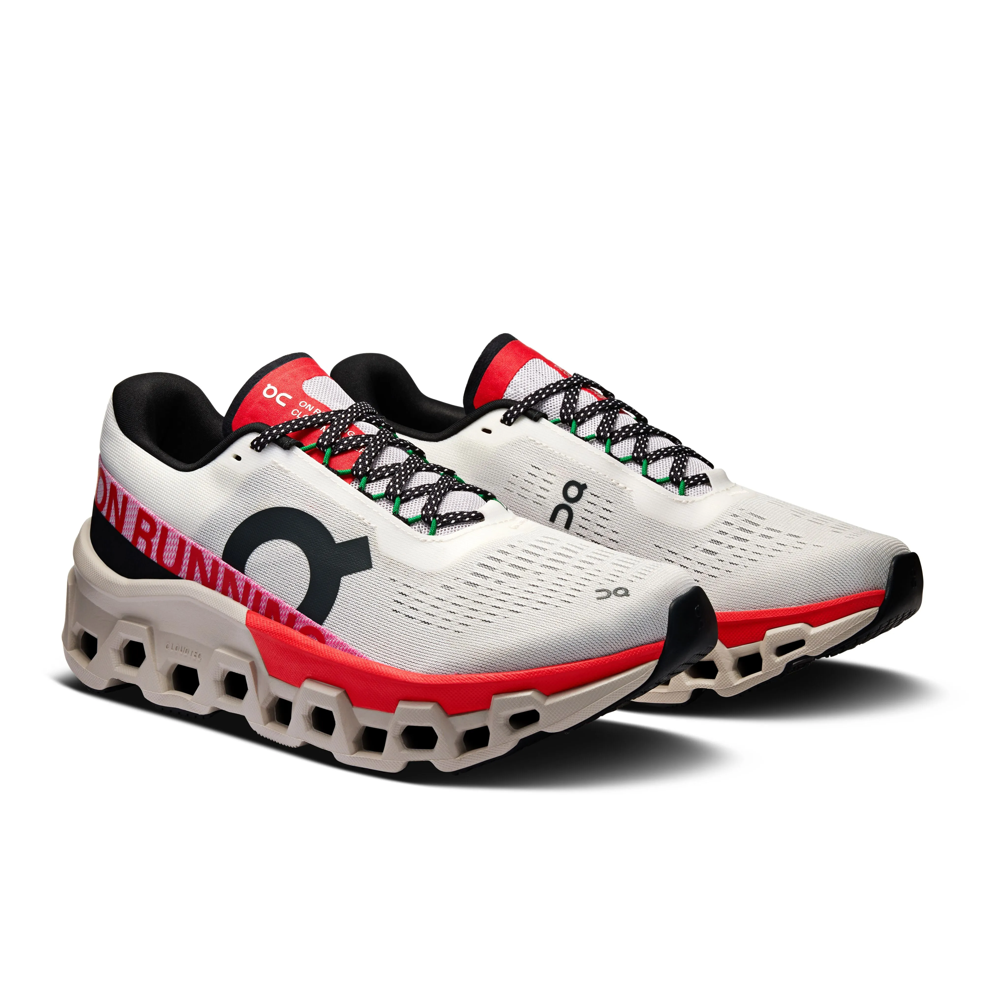 Women's On Cloudmonster 2 Running Shoe in Ivory | Red