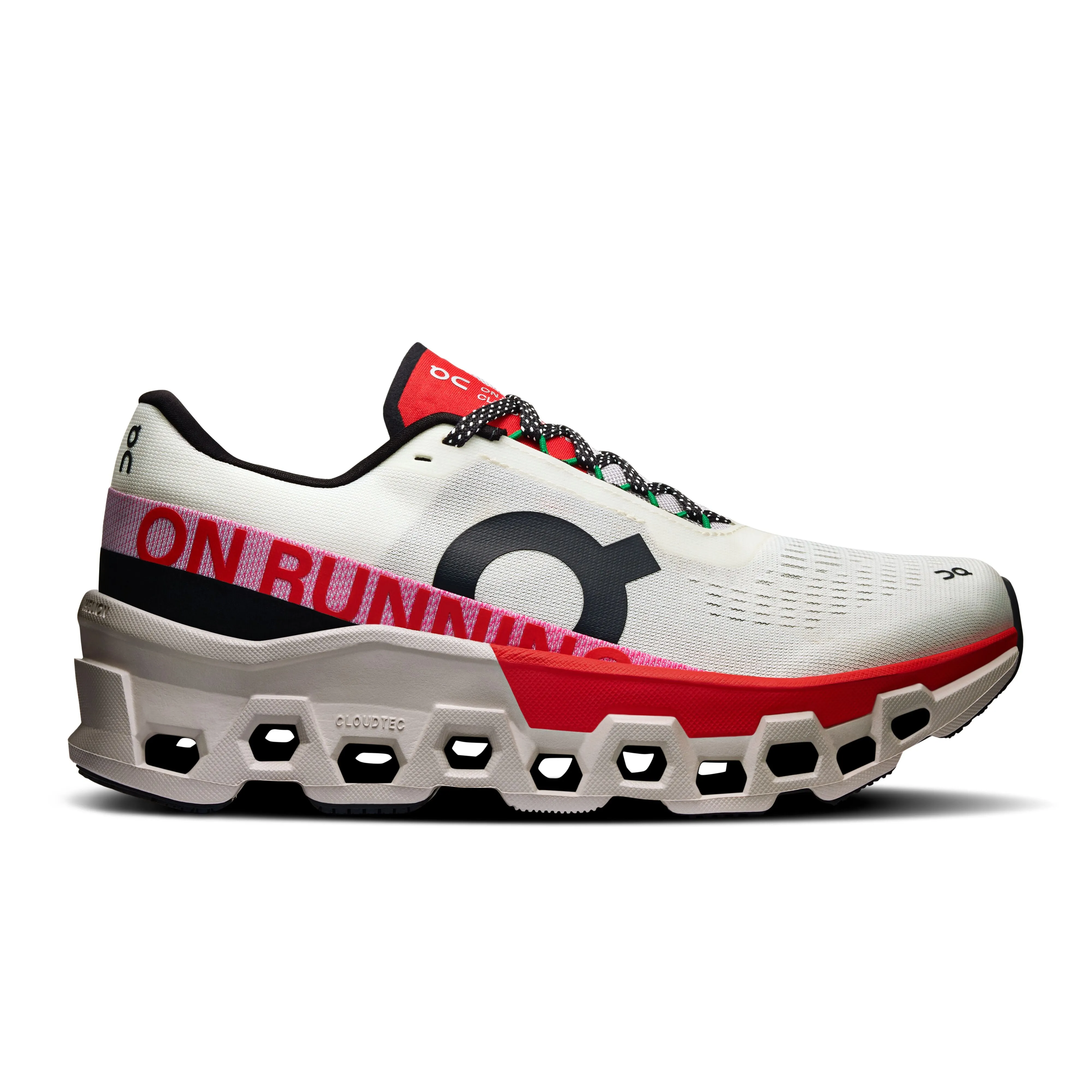 Women's On Cloudmonster 2 Running Shoe in Ivory | Red