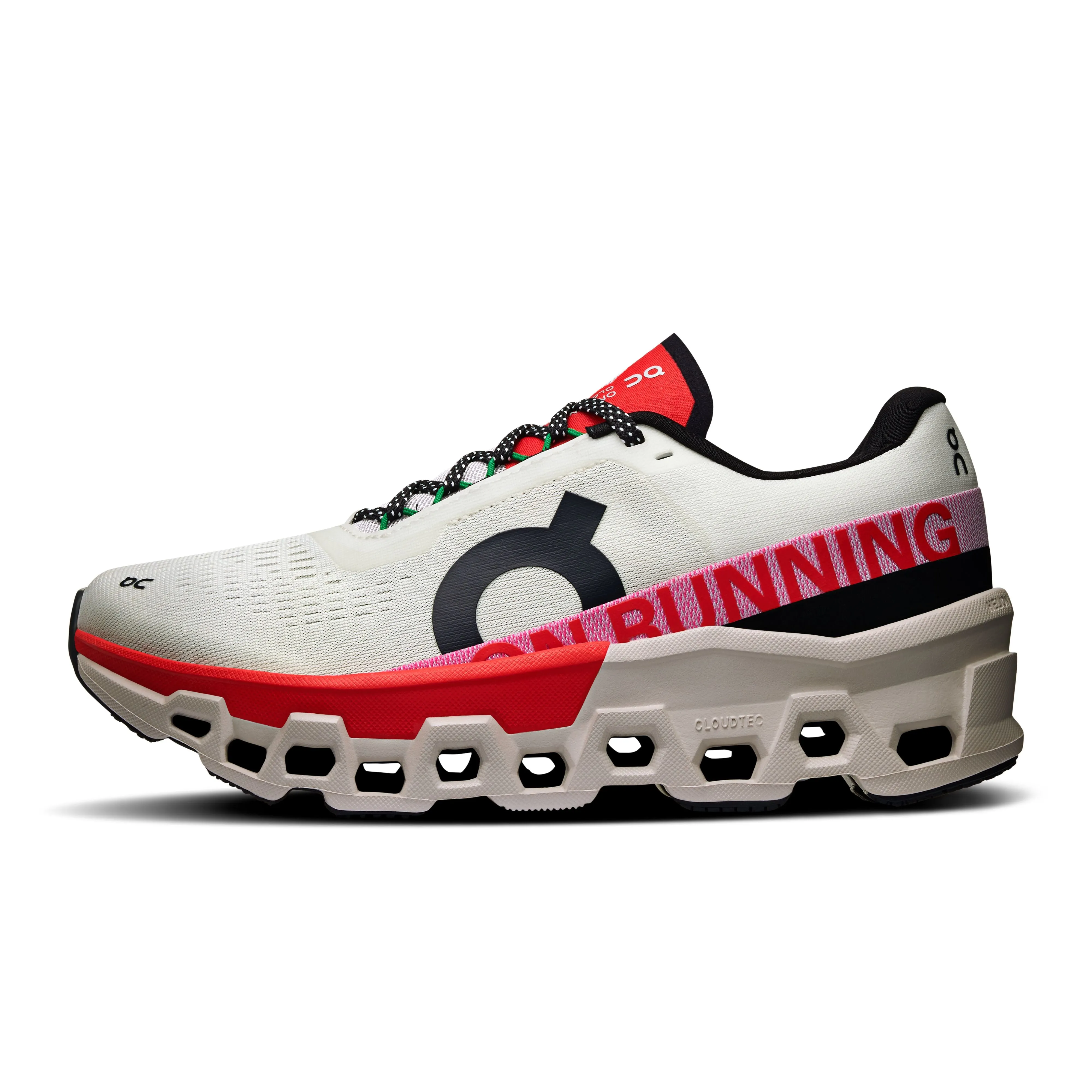 Women's On Cloudmonster 2 Running Shoe in Ivory | Red