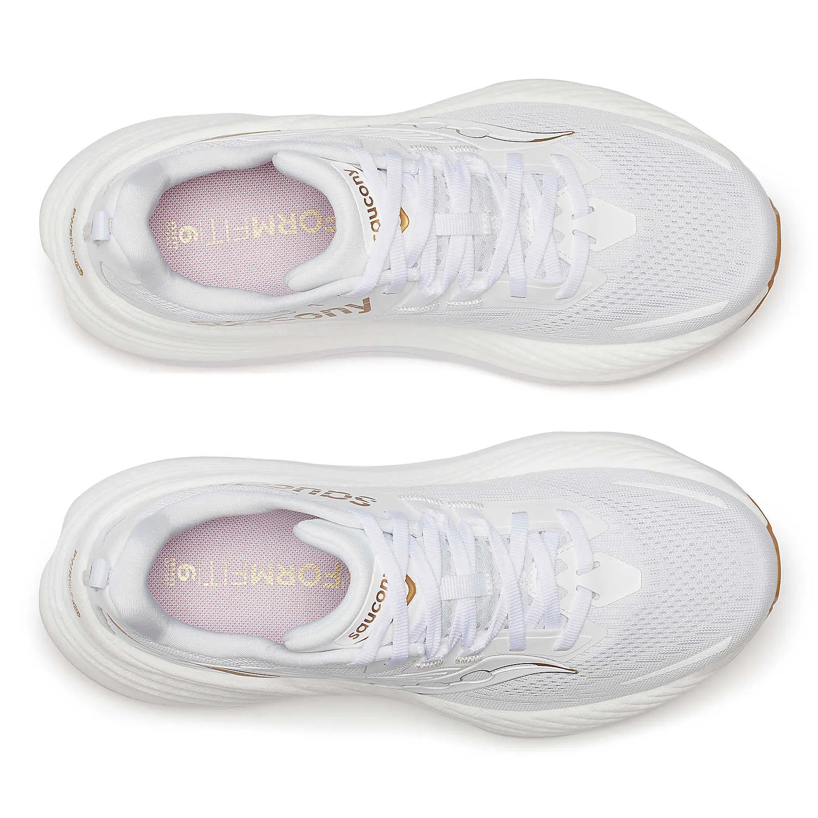 Women's Saucony Hurricane 24 Running Shoe in White | Gold