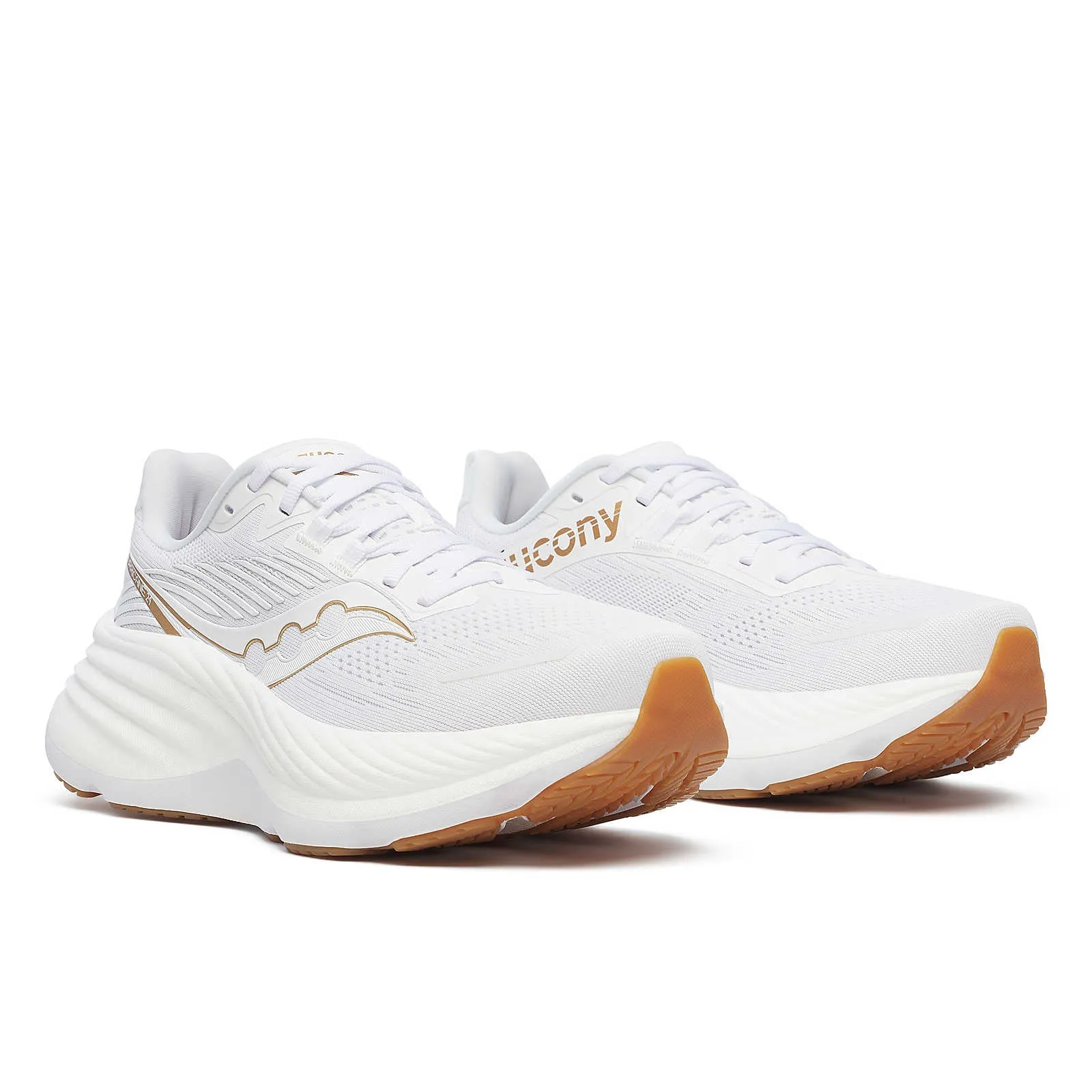 Women's Saucony Hurricane 24 Running Shoe in White | Gold